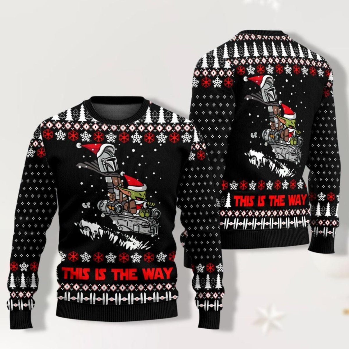 Star Wars The Mandalorian Baby Yoda This Is The Way Christmas Ugly Sweater Black Jumper