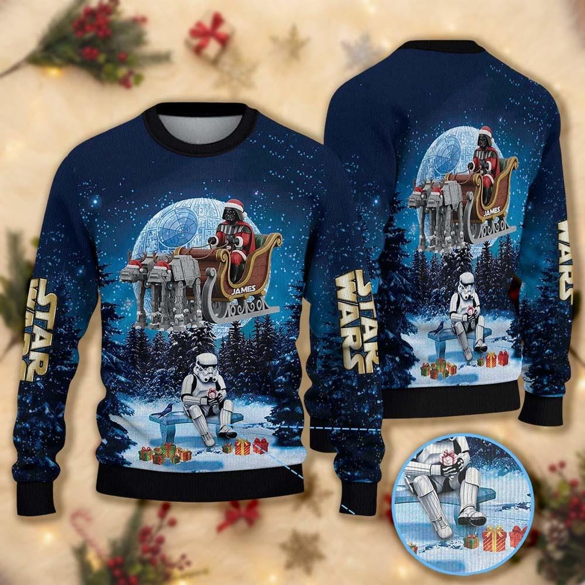Star Wars AT AT Ugly Sweater Sci Fi Fans Reindeer Walker Christmas Gift