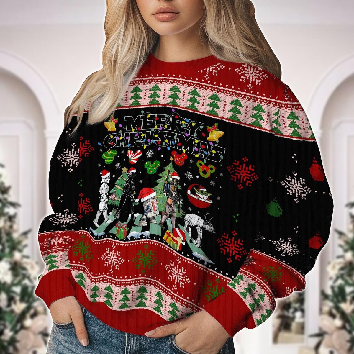 Star Wars Merry Christmas Walk Ugly Sweater Funny Galactic Holiday Gift
