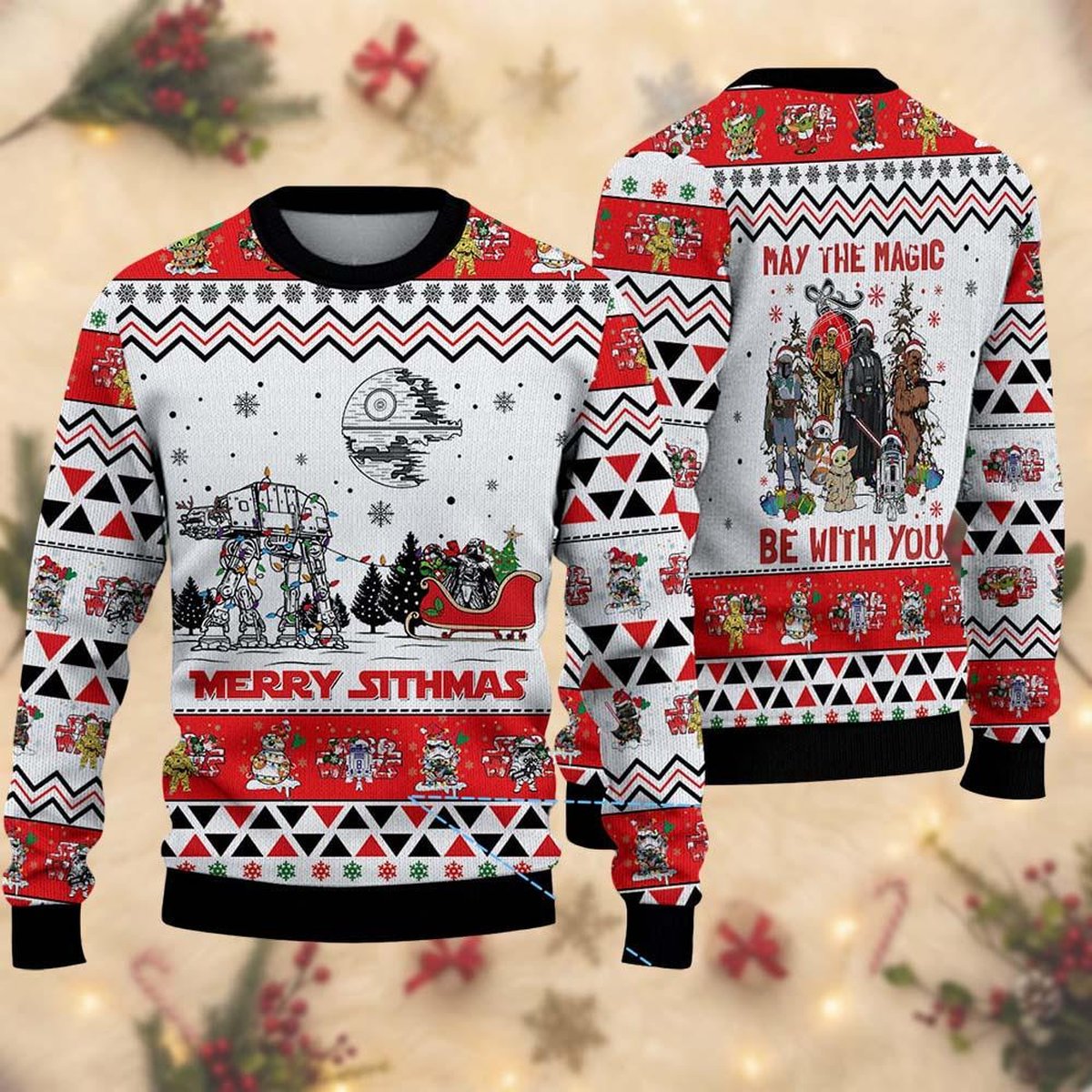 Merry Sithmas Star Wars Ugly Sweater Funny Sci Fi Movie Fans Christmas Gift
