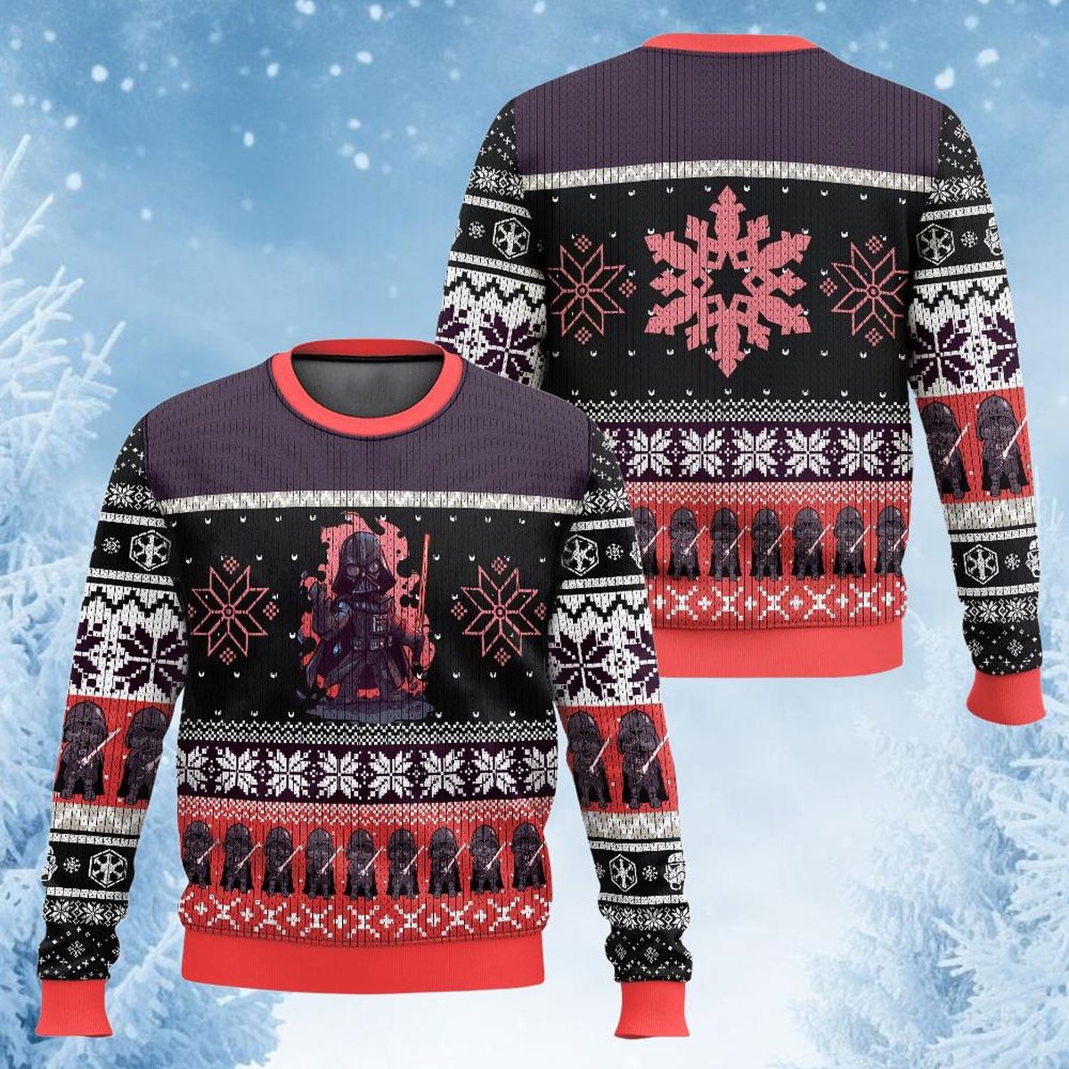 Darth Vader Star Wars Red Black Ugly Christmas Sweater