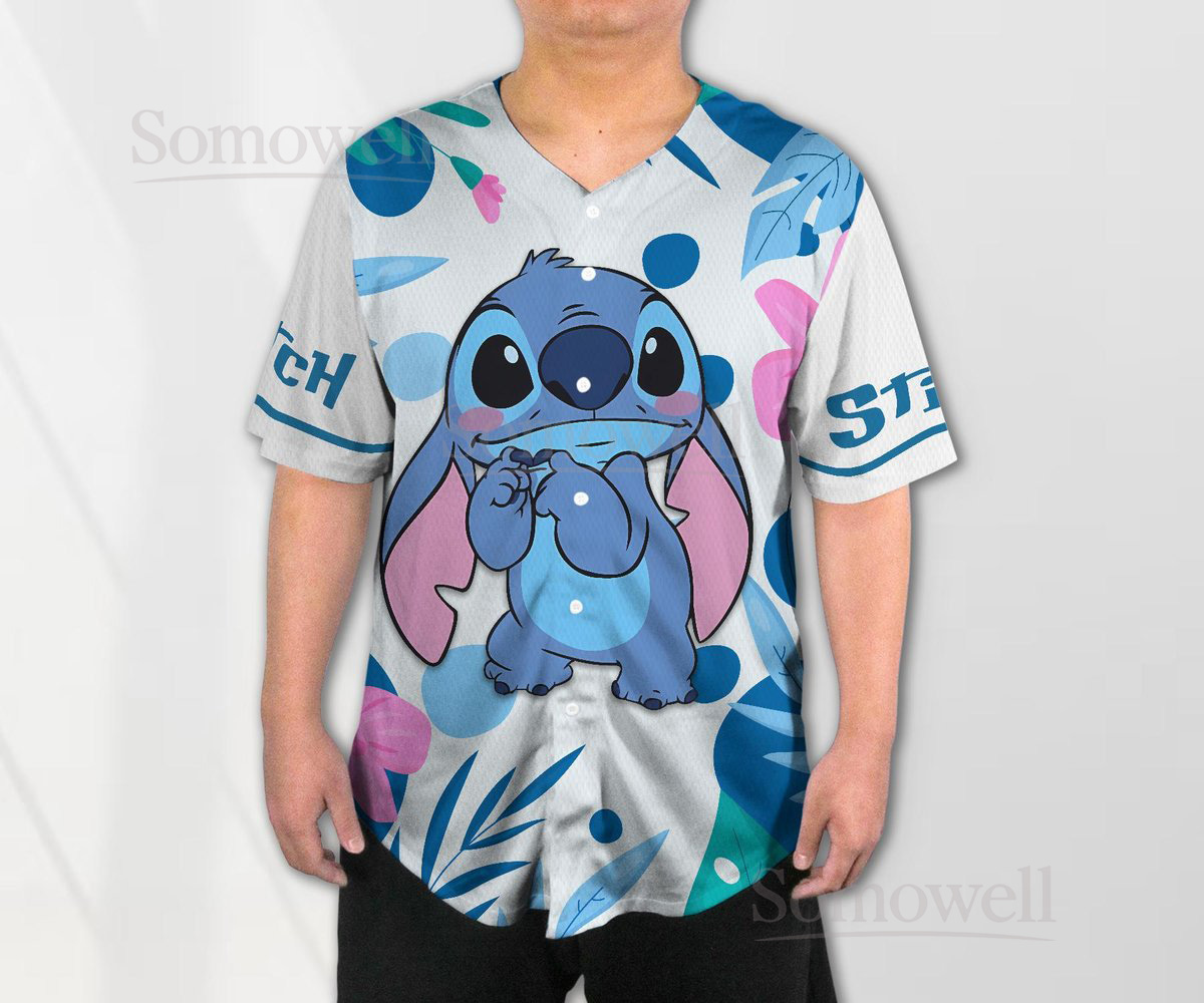 Custom Stitch Baseball Jersey Shirt, Personalized Aloha Theme, Stitch Design for Fans and Players