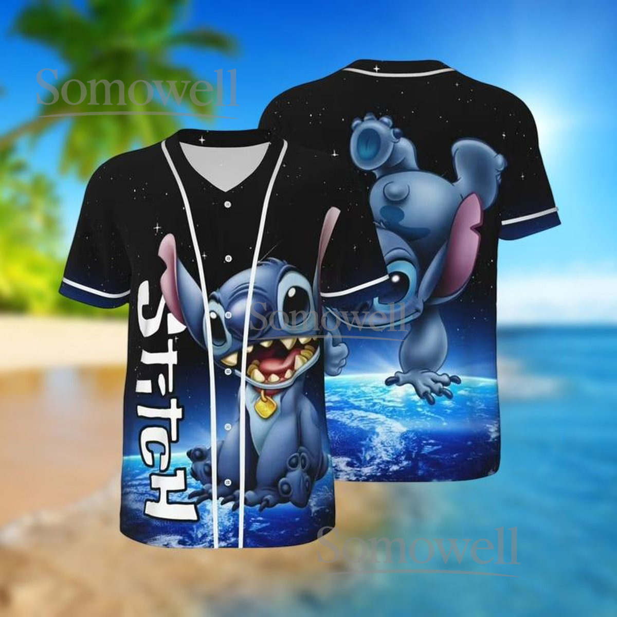 Stitch In Space Baseball Jersey Shirt Personalized Disney Ohana Gift