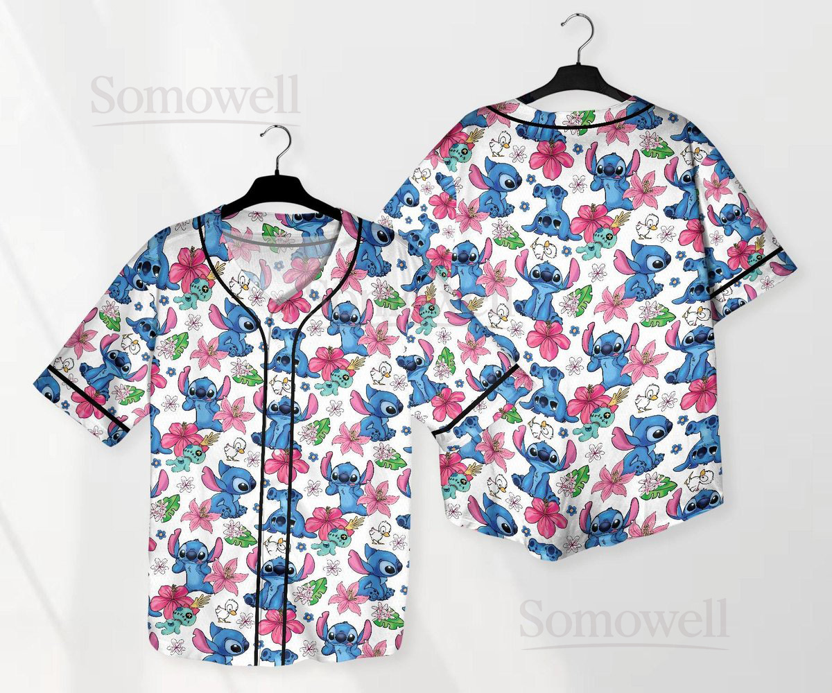 Stitch Jersey Shirt Aloha Hawaii Baseball Jersey Stitch Family Shirt Stitch Shirt Gifts
