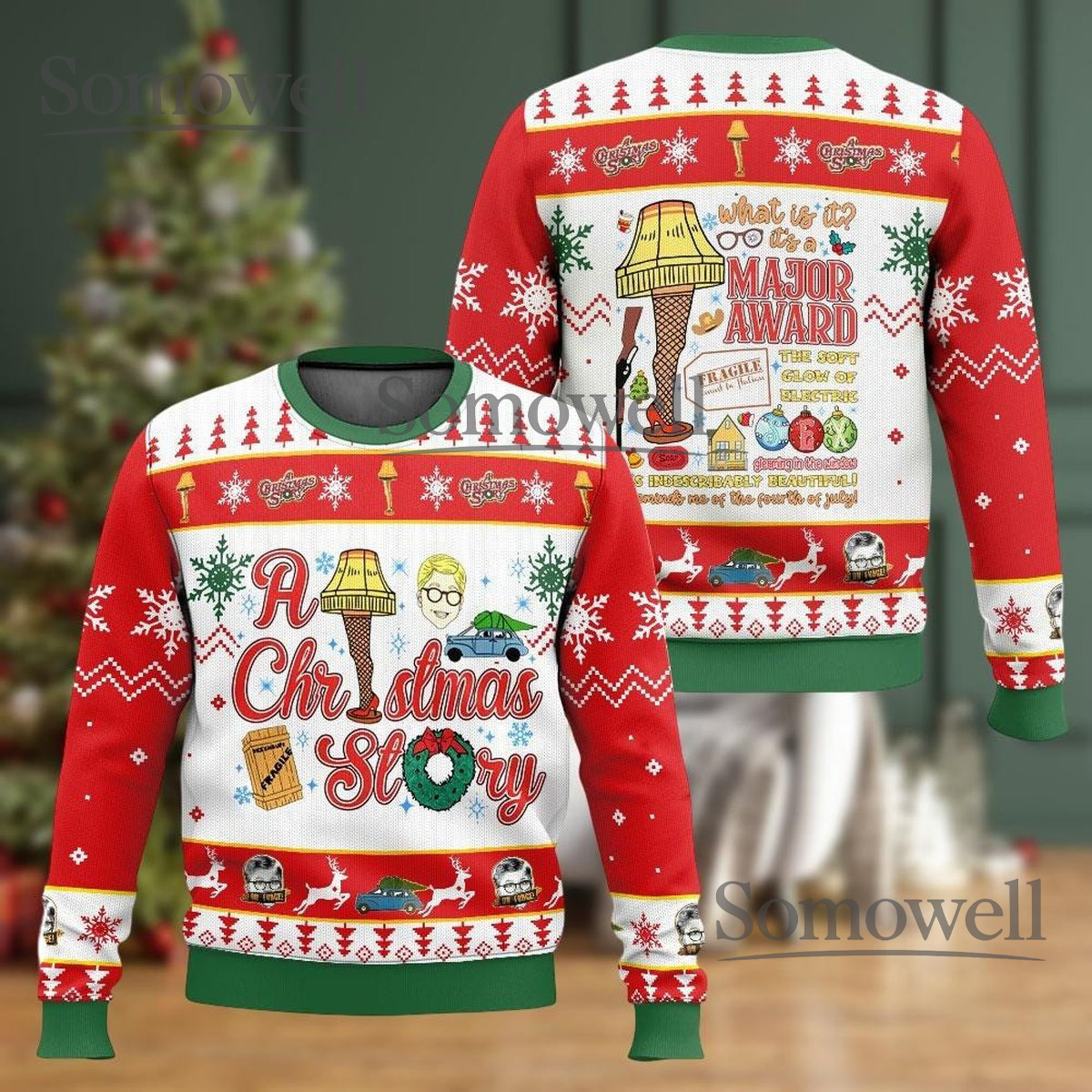 A Christmas Story Quote Brown White Ugly Christmas Sweater Funny Holiday Knit Gift