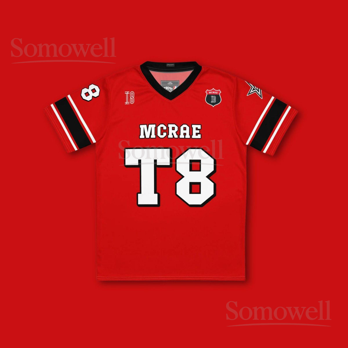 Custom Tate McRae T8 Football Jersey Shirt for Music Fans Red Concert Style Merch Fan Apparel