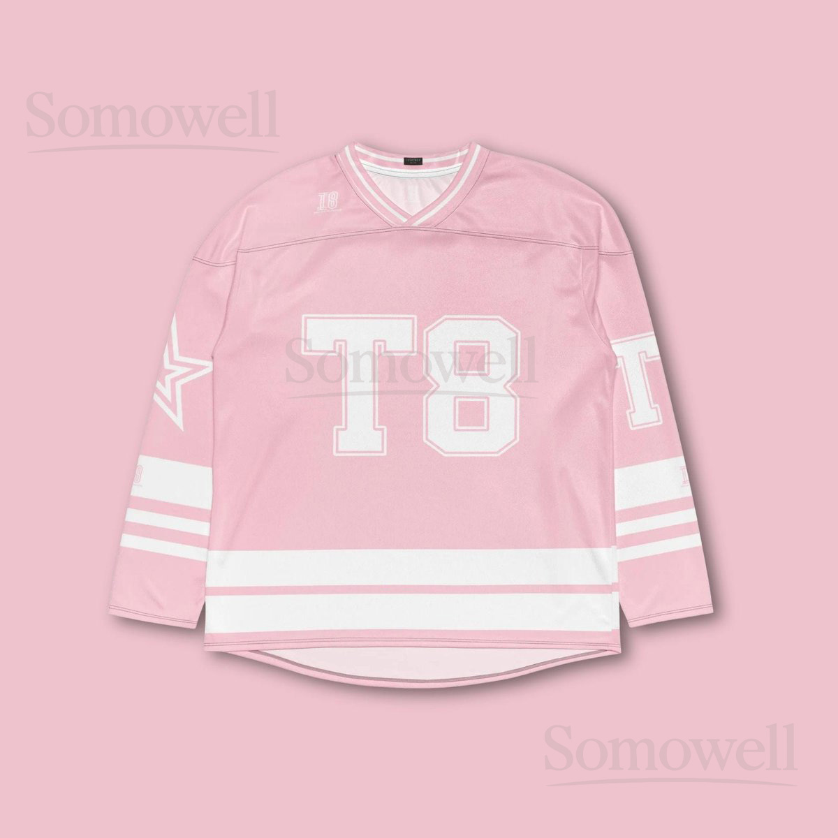 Custom Tate McRae T8 Pink Hockey Jersey Shirt for Concert Fans Stylish Music Tour Inspired Outfit and Gift Apparel