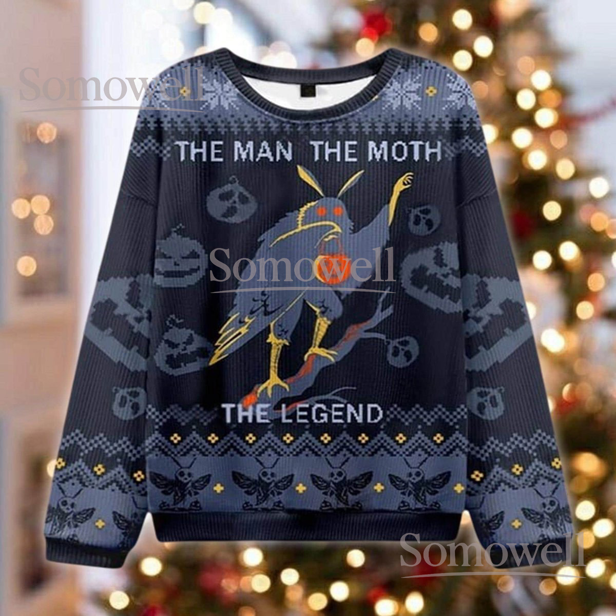 The Mothman The Legend Ugly Christmas Sweater Cryptid Myth Funny Holiday Gift