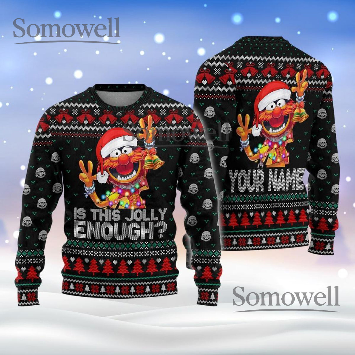 The Muppets Animal Is This Jolly Enough Christmas Sweater Funny Knit