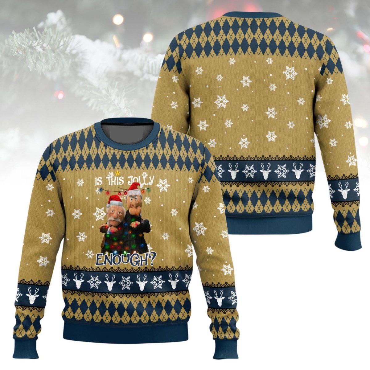The Muppets Show Is This Jolly Enough Brown Ugly Christmas Sweater Holiday Knit Gift