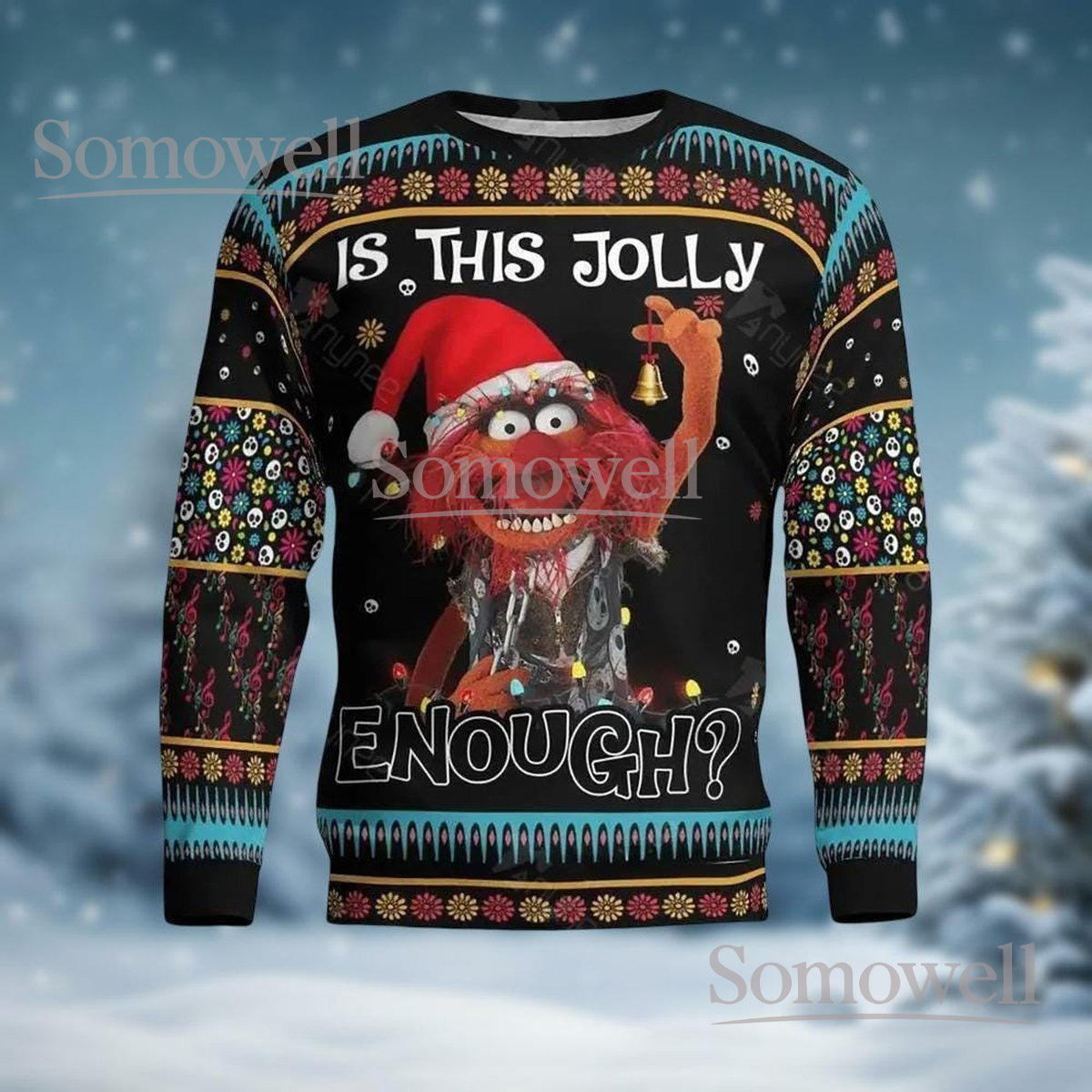 Animal Muppets Christmas Sweater 'Is This Jolly Enough' Ugly Sweater