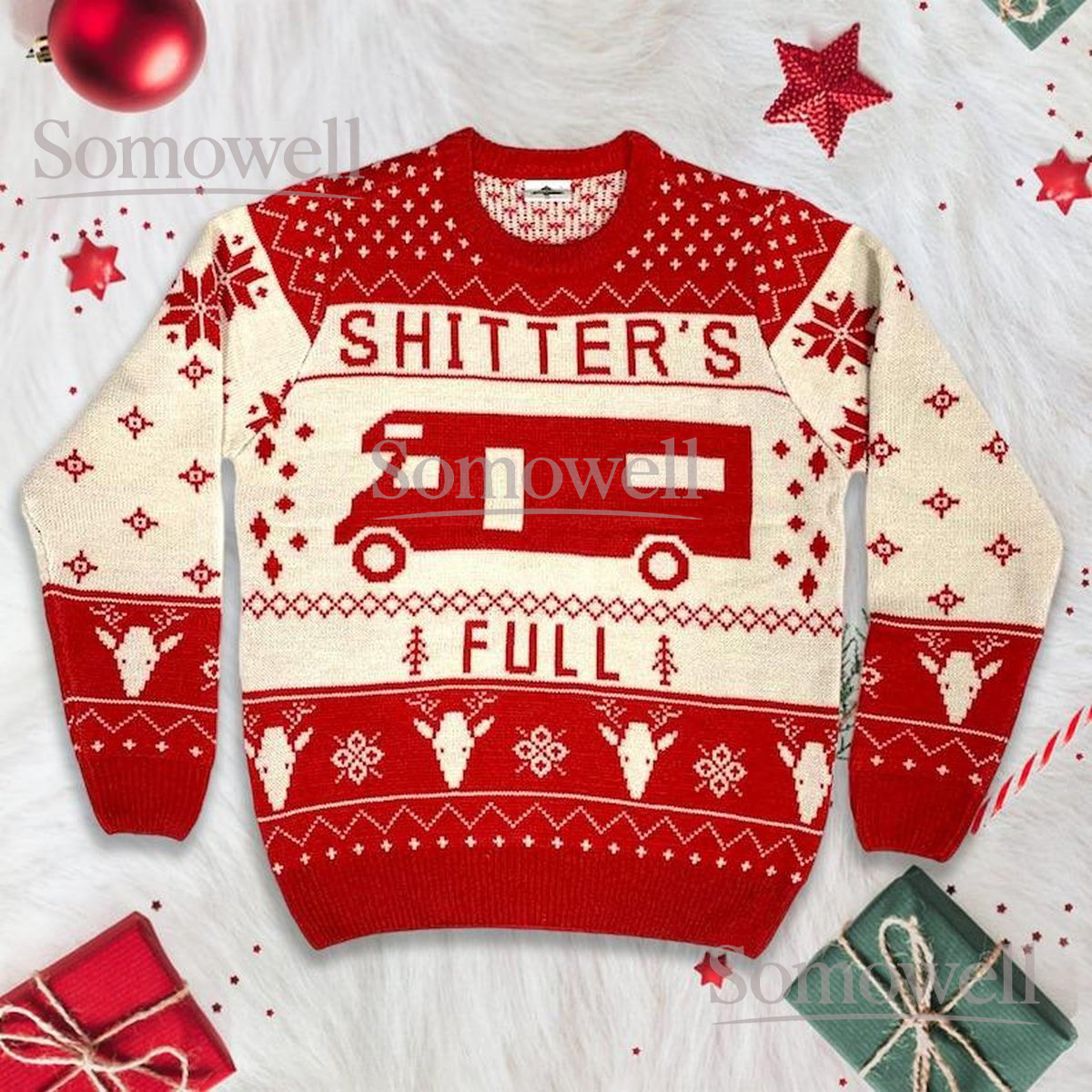 Shitter’s Full Ugly Christmas Sweater Funny Movie Quote Holiday Gift