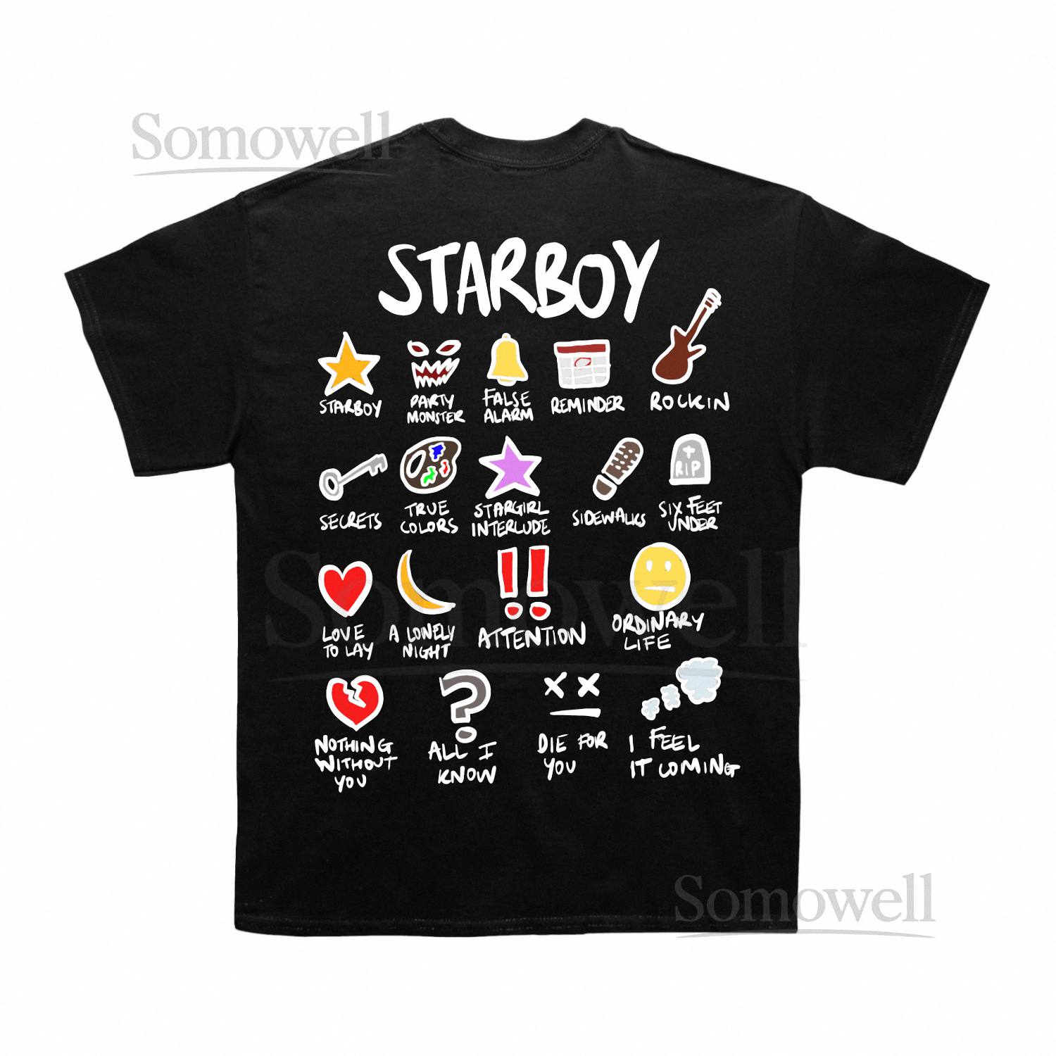 The Weeknd Starboy Notebook  Vintage Tee, Sweatshirt, Hoodie (With Backprint)