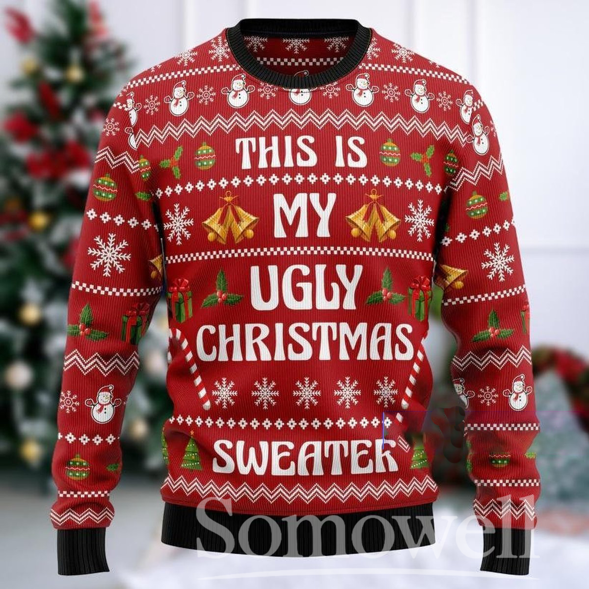 This Is My Ugly Christmas Sweater Funny Holiday Knit Pullover Gift for Men Women