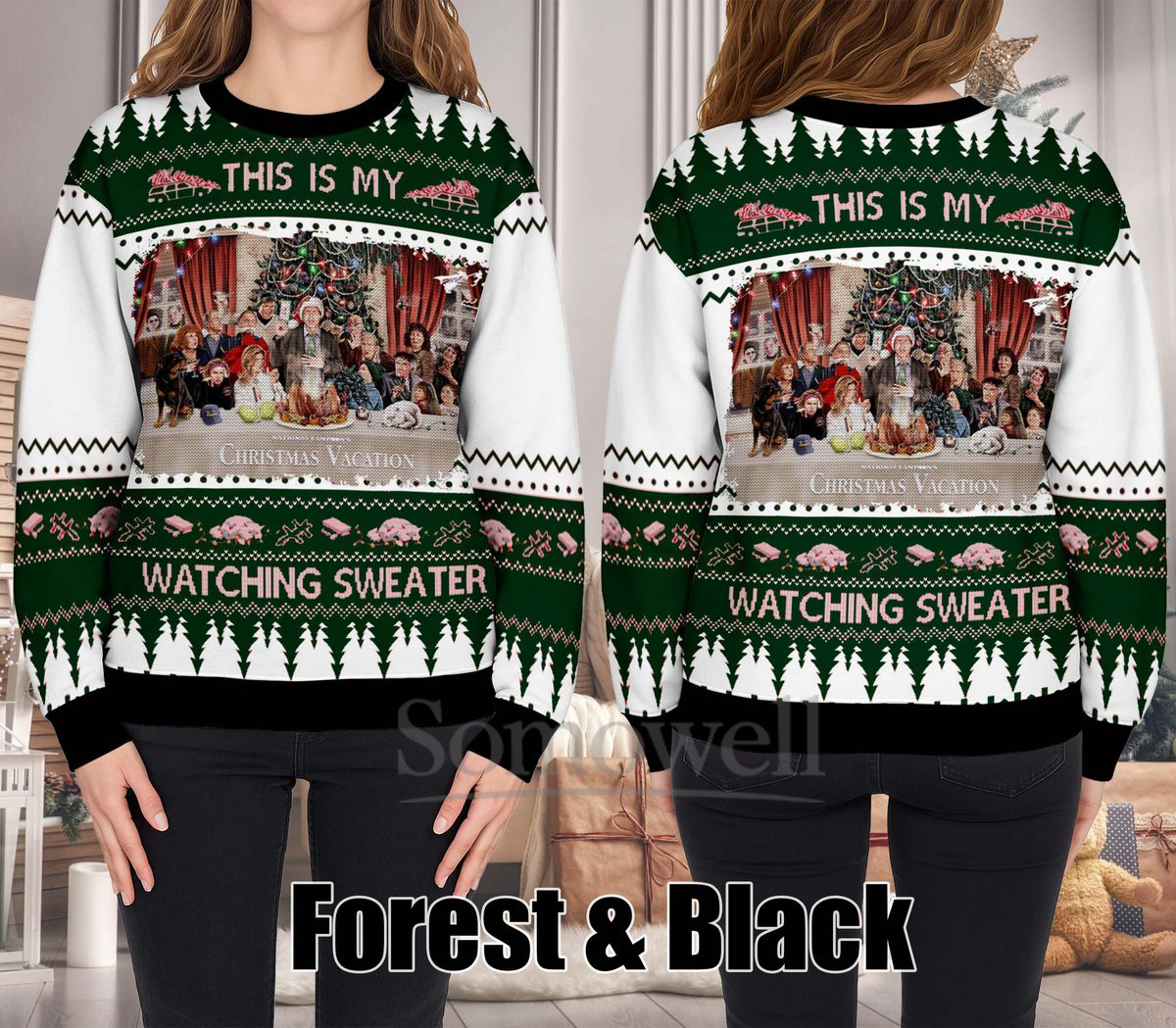 This is My Watching Christmas Funny Ugly Christmas Sweater Holiday Knit Gift