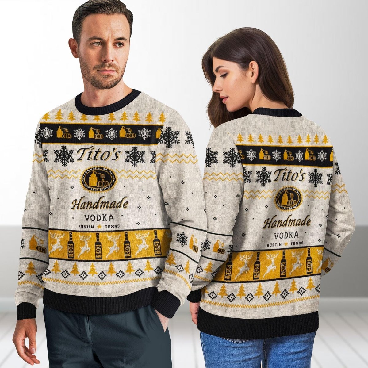 Tito’s Handmade Vodka Knit Ugly Sweater Funny Alcohol Lovers Christmas Gift