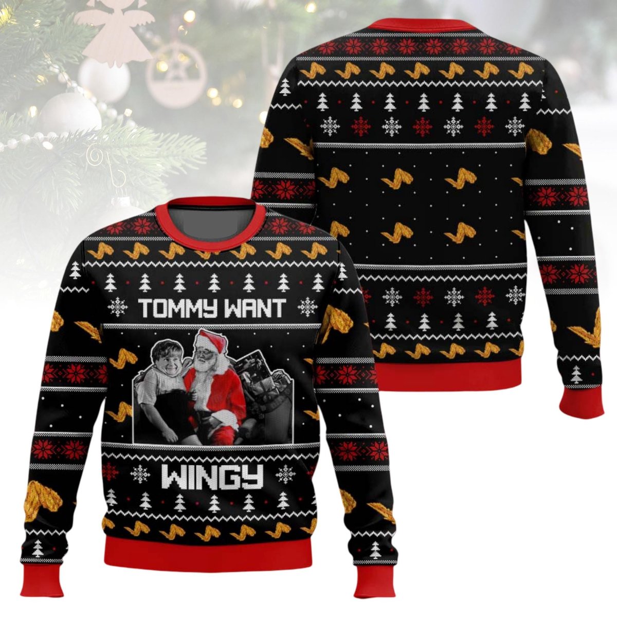 Tommy Want Wingy Ugly Christmas Sweater Funny Movie Holiday Pullover Gift For Men Women
