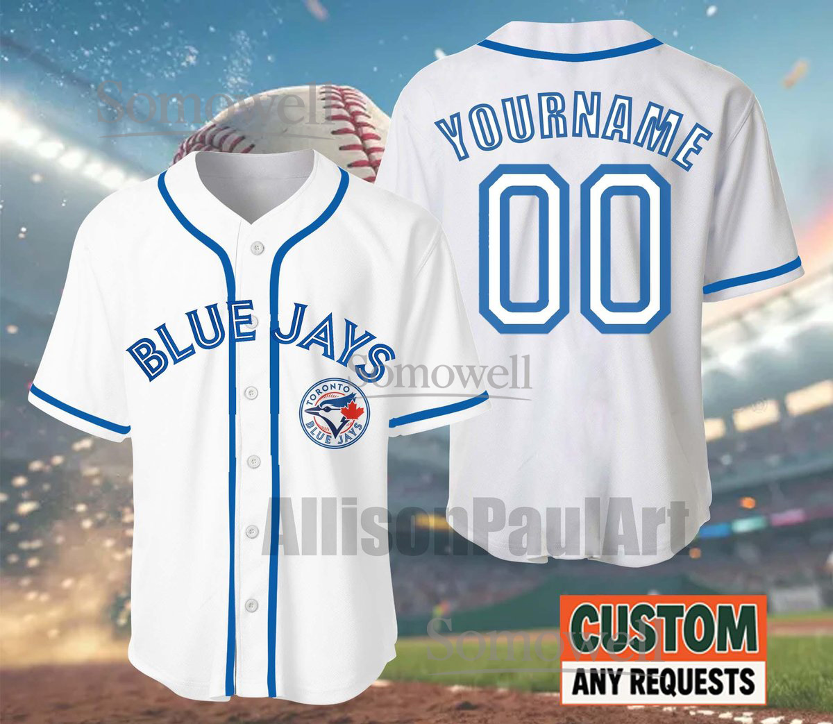 Toronto Blue Jays Baseball Jersey Classic Logo Custom Name and Number Edition for Baseball Fans