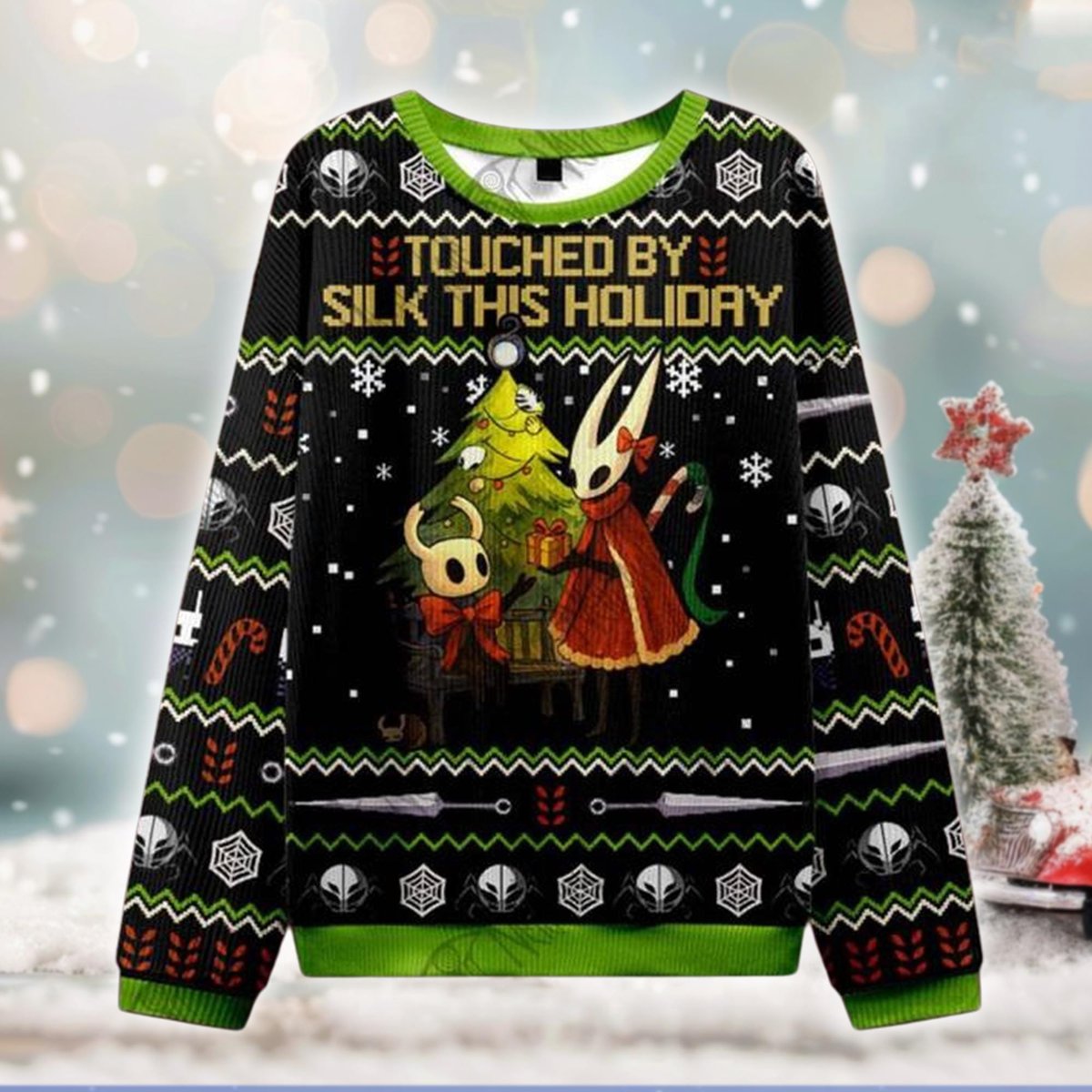 Touched By Silk Holiday Ugly Sweater Gamer Bug Knight Cute Holiday Gift