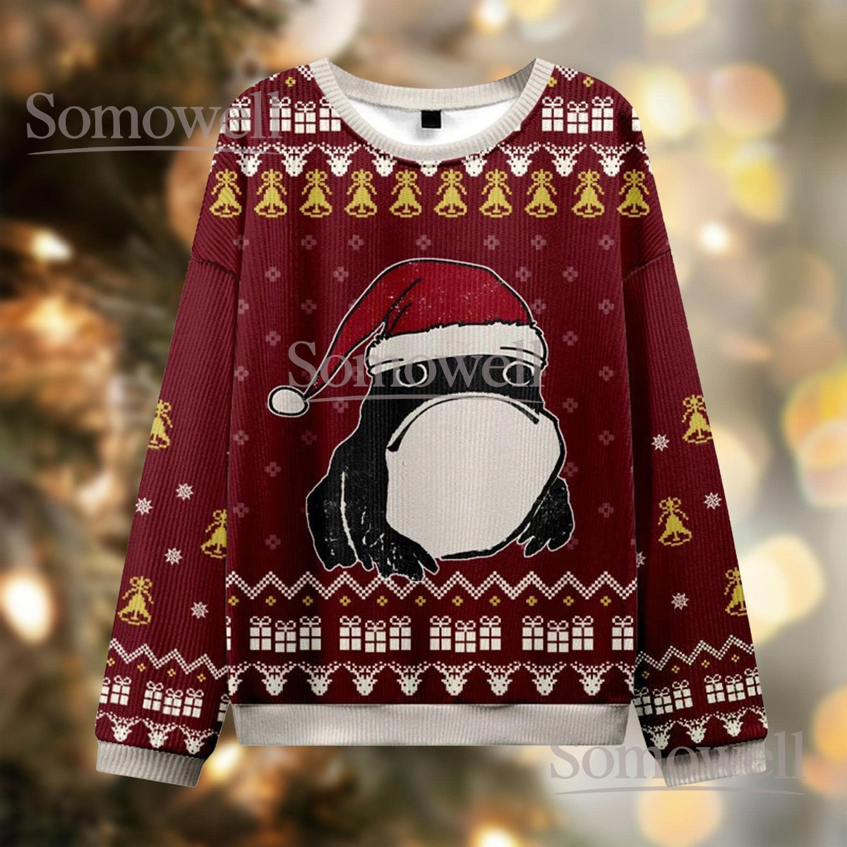 Ugly Black Rain Frog Christmas Sweater Funny Animal Meme Holiday Knit Jumper Gift