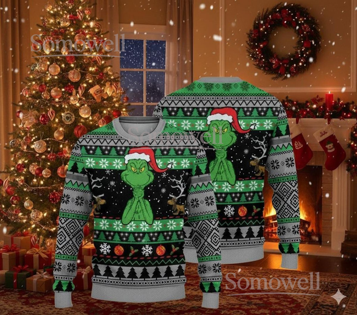 The Grinch Ugly Christmas Sweater Funny Holiday Green Character Gift
