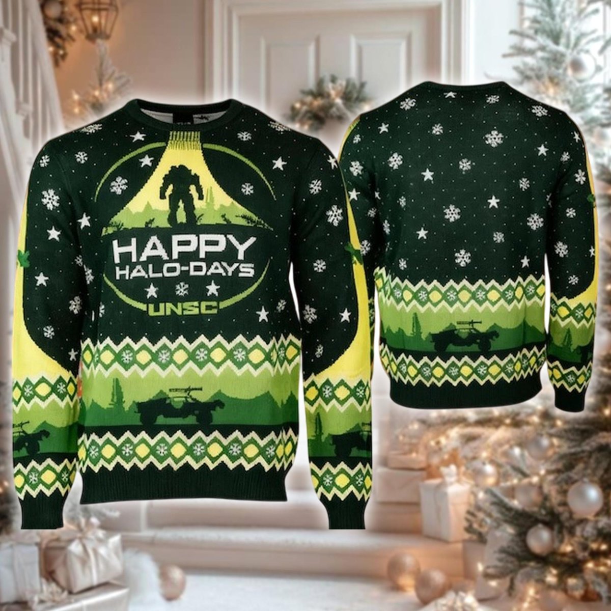 Video Game Sci Fi Ugly Sweater Gamer Space Battle Funny Christmas Gift