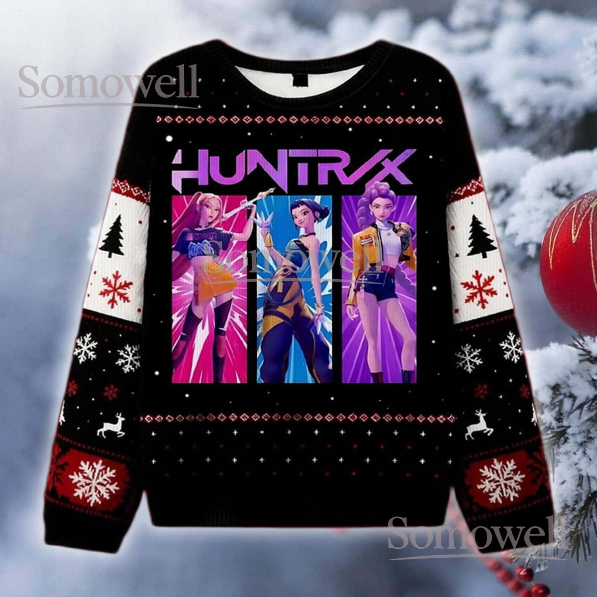 Virtual Music Group Ugly Christmas Sweater Funny Gamer Anime Idol Holiday Knit Jumper Gift