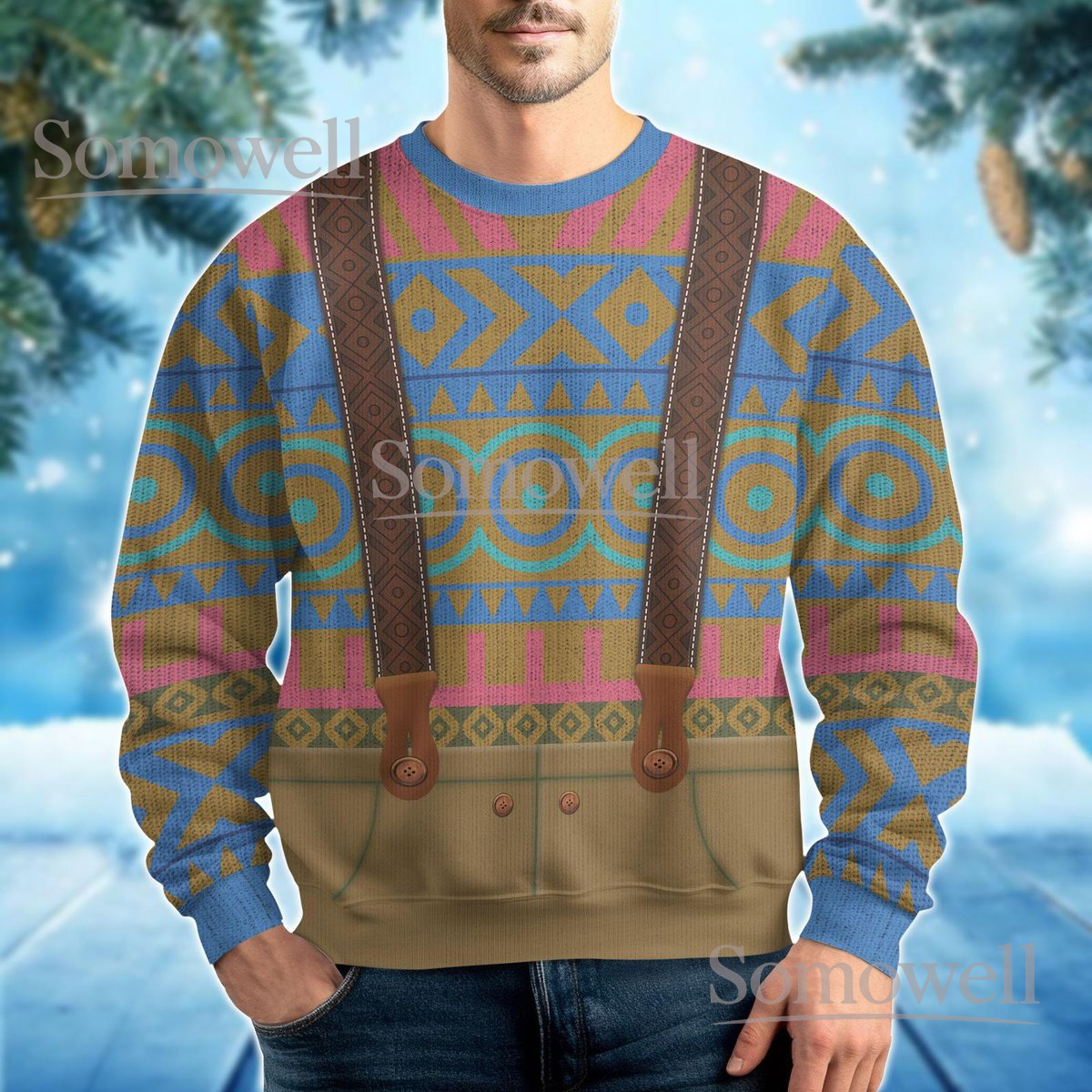 Wandering Oaken Christmas Costume Sweater Funny Nordic Outfit Frozen Style Holiday Knit Jumper Gift