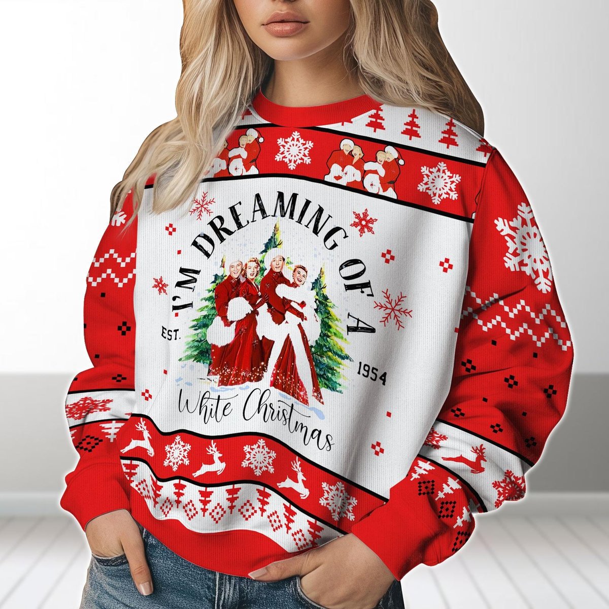 White Christmas Movie Ugly Sweater Classic 1954 Holiday Film Lovers Gift