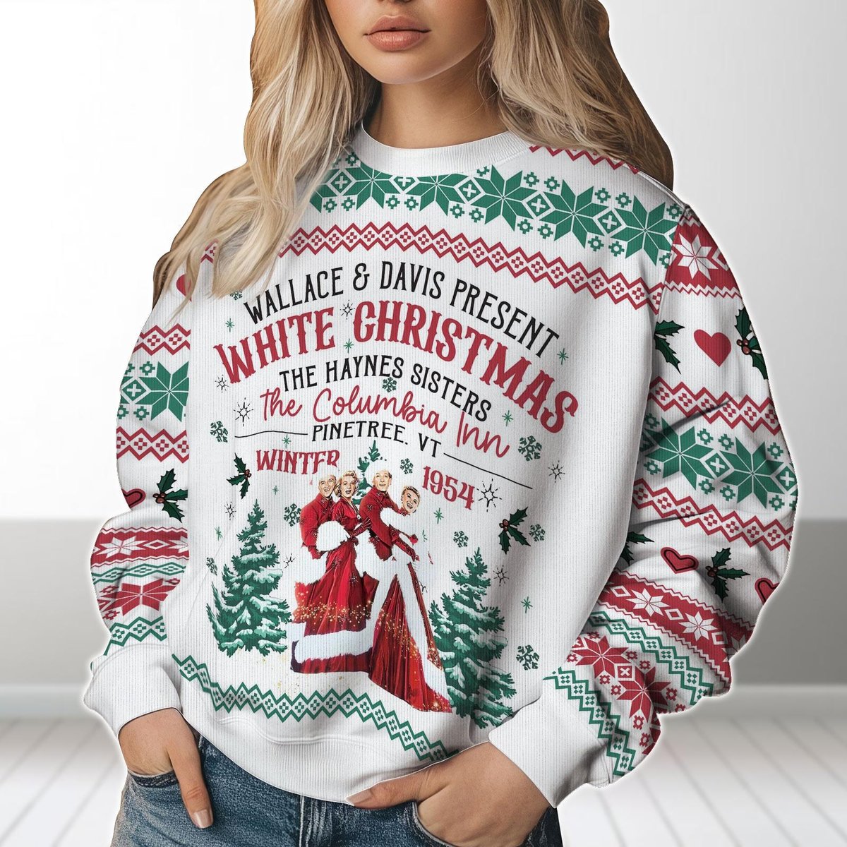 White Christmas Wallace & Davis Ugly Sweater Classic Movie Fans Holiday Gift