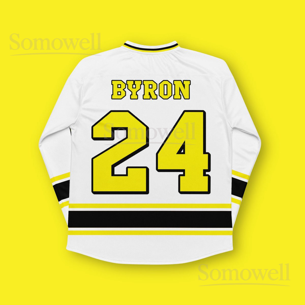 Custom William Byron NASCAR Football Jersey Shirt for Racing Fans White and Yellow Number 24 Team Racing Oversized Apparel