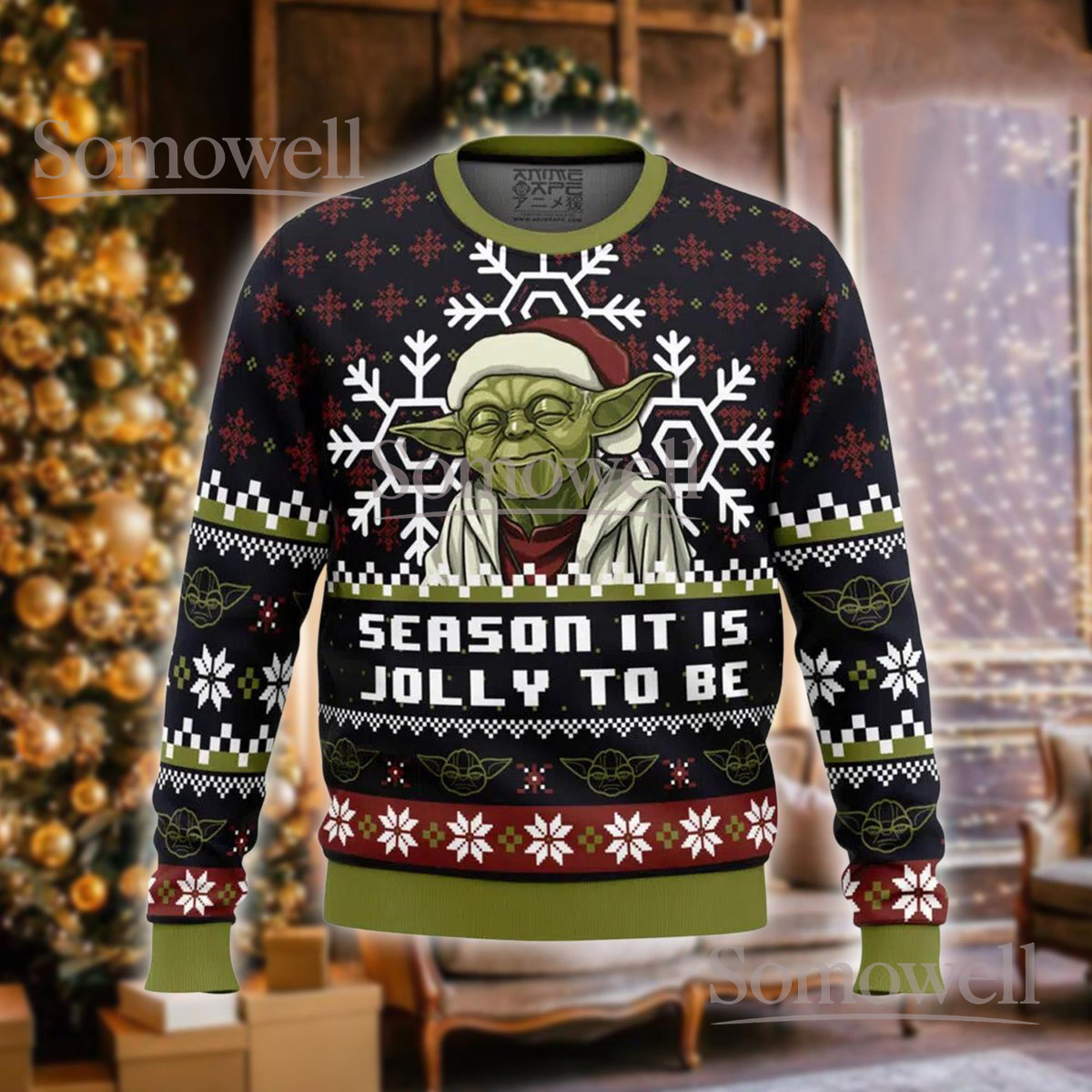 Yoda Ugly Christmas Sweater Season It Is Funny Star Wars Holiday Gift