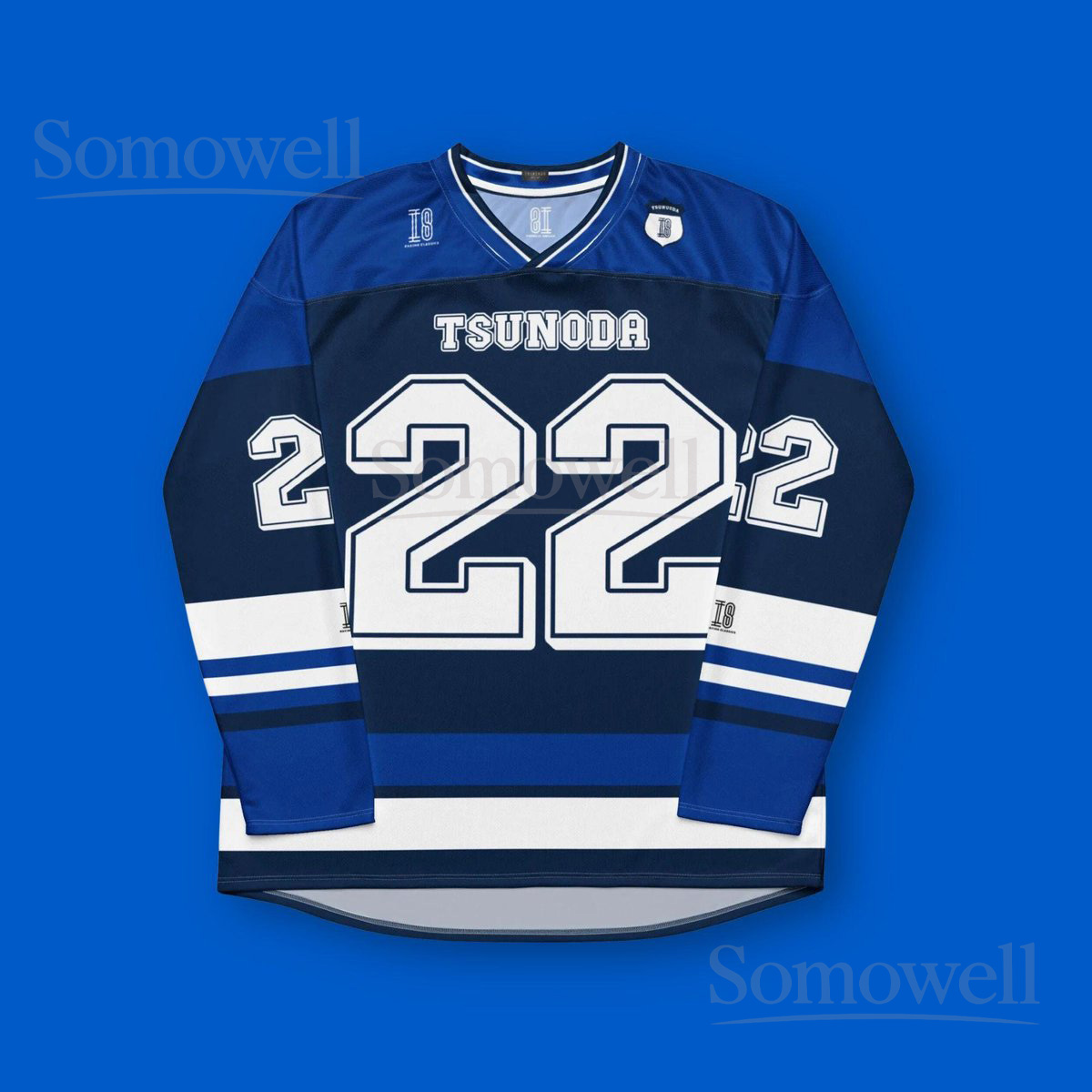 Custom Yuki Tsunoda F1 Hockey Jersey Shirt for Racing Fans Blue and White Visa Cash App Red Bull Formula 1 Team Apparel