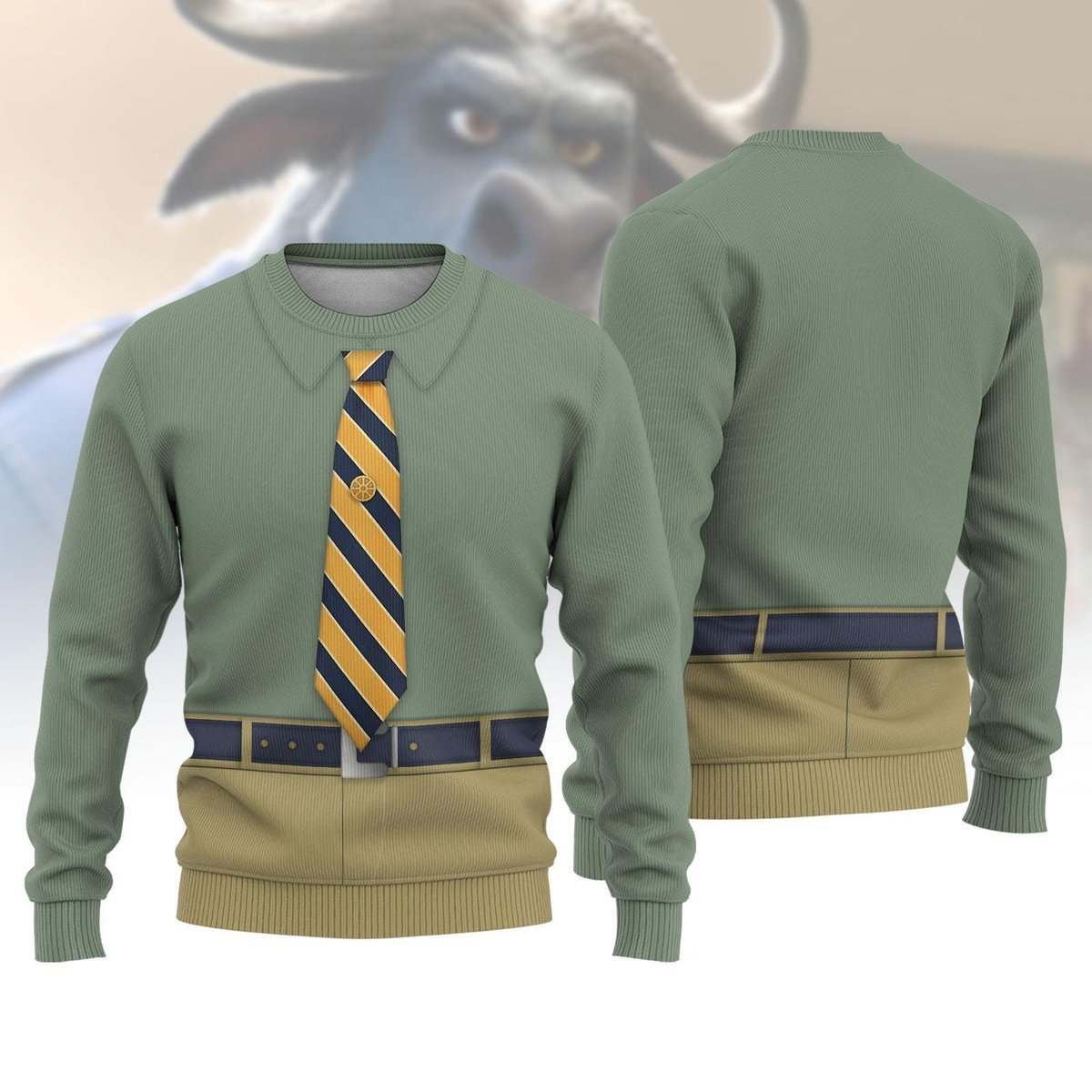 Zootopia Chief Bogo Uniform Ugly Christmas Sweater Funny Police Style