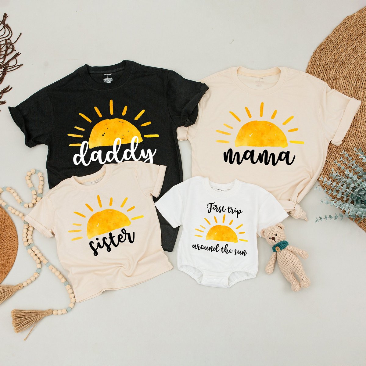 1st Trip Around The Sun Boho 1st Birthday Family Shirts First Birthday Shirt Matching Family T Shirt 173