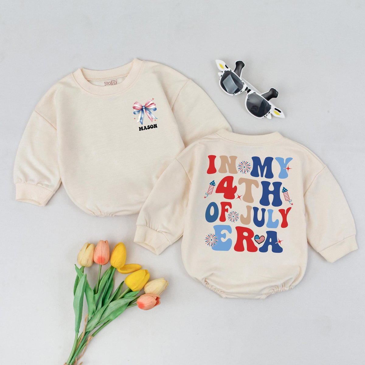 4th of July Baby Outfit Personalized Baby Patriotic Baby Clothes Independence Day Baby Outfit Custom 429