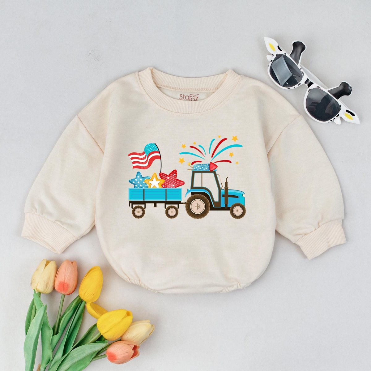 4th of July toddler shirt baby boy patriotic outfit kids tractor shirt July 4th shirt Independence D 429