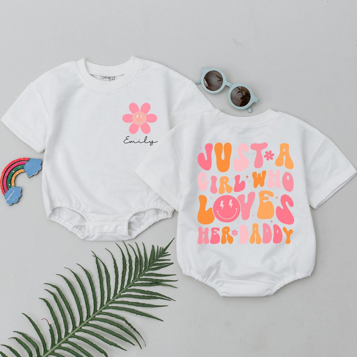 A Girl Loves Her Daddy Romper Daddy's Girl Bodysuit First Father's Day Gift from Daughter Baby Gir