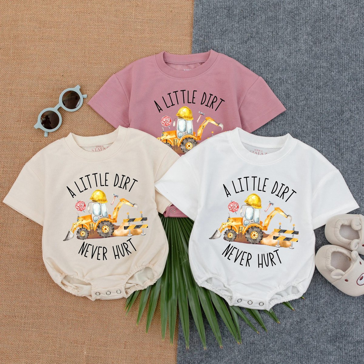 A Little Dirt Never Hurt Baby Clothes Farm Boy T shirt Bubble Romper Tractor Baby Boy Bodysuit Count 431