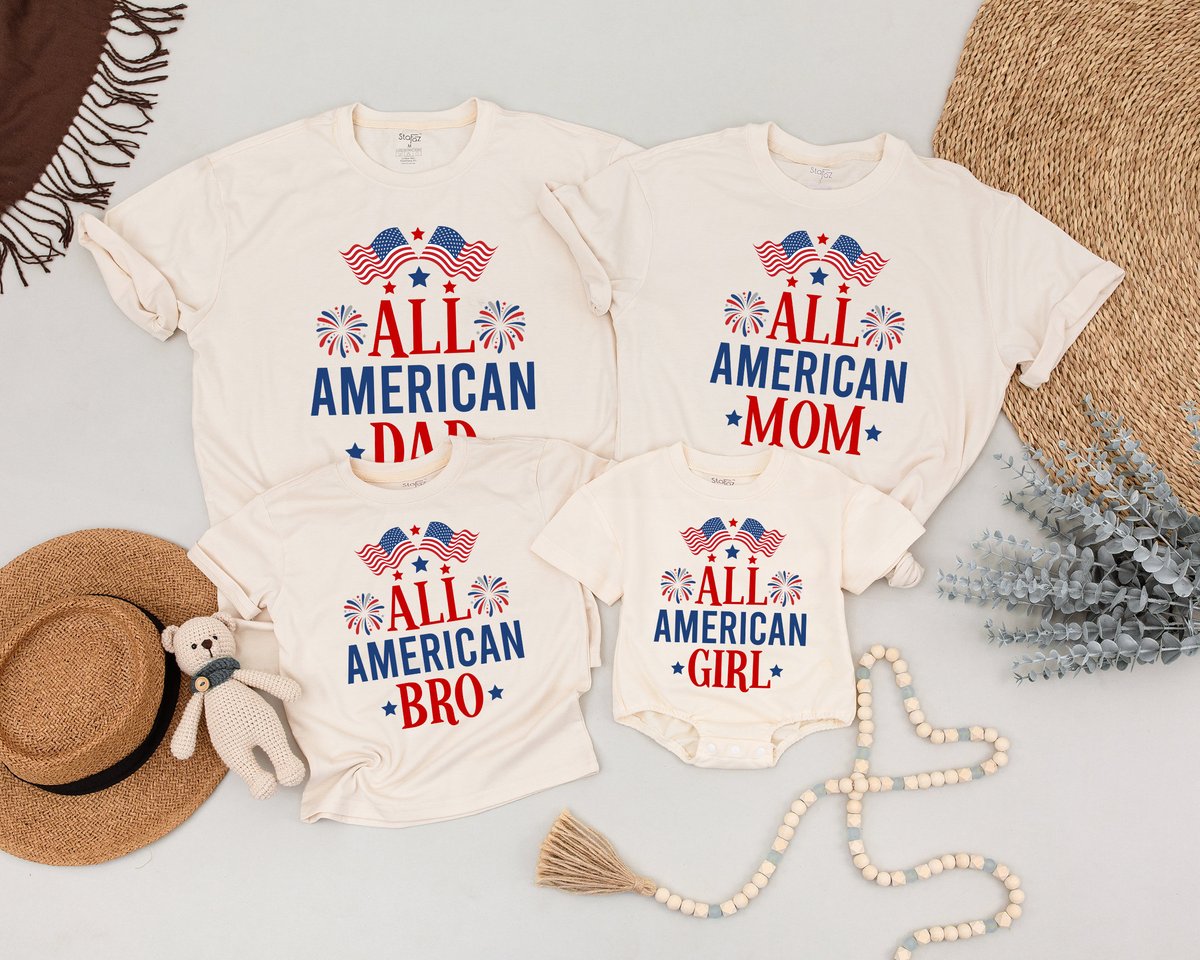 All American Family Shirts 4th of July 1st Birthday Matching Shirts Fourth of July Birthday Outfit D 172