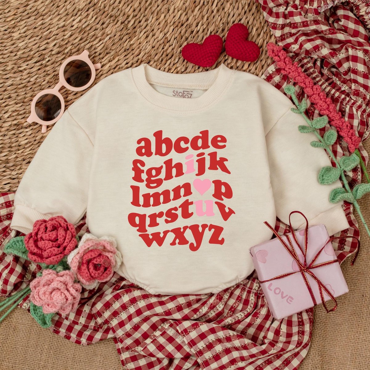 Alphabet I Love You Valentine Romper Funny Valentines Day Bodysuit Valentine Bubble Romper First Val 183