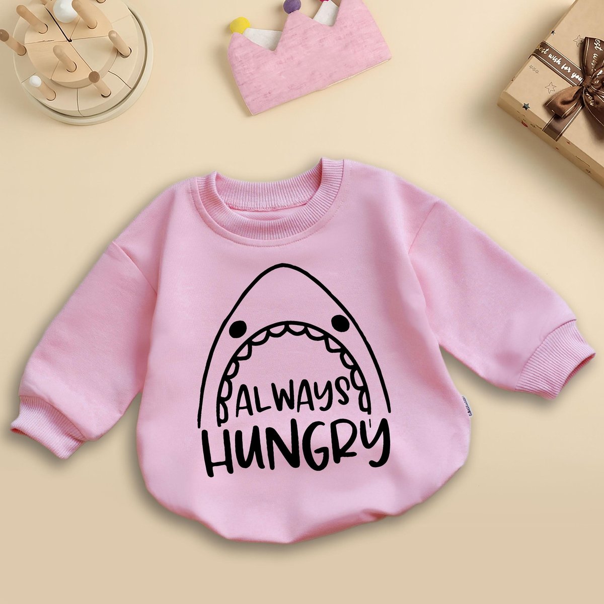Always Hungry Baby Romper Funny Shark Baby Bodysuit Baby Announcement Baby Shower Gift Ocean Baby Cl 435