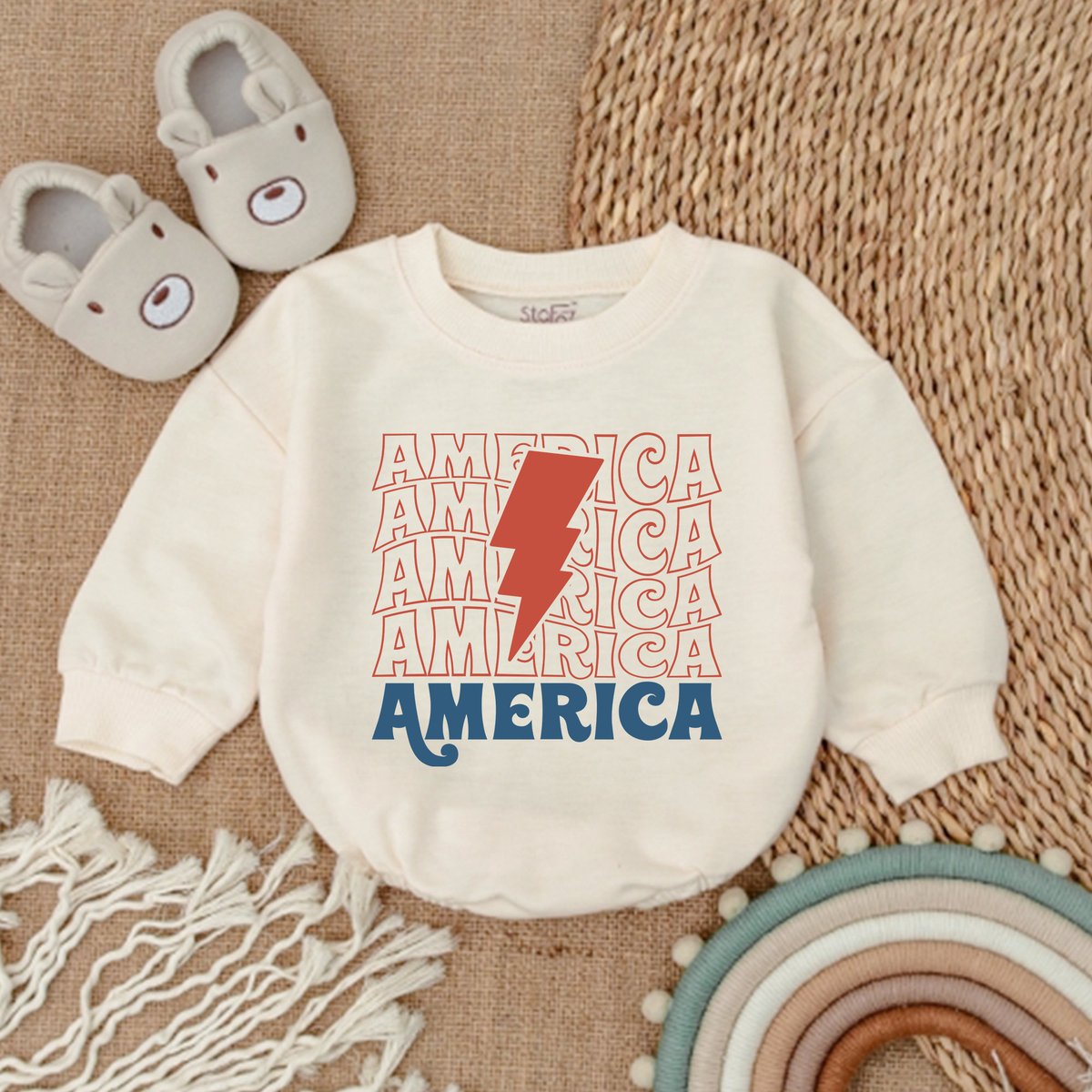 America Bubble Romper Retro 4th of July Baby Baby Clothes Patriotic Baby Outfit Baby Clothes Baby