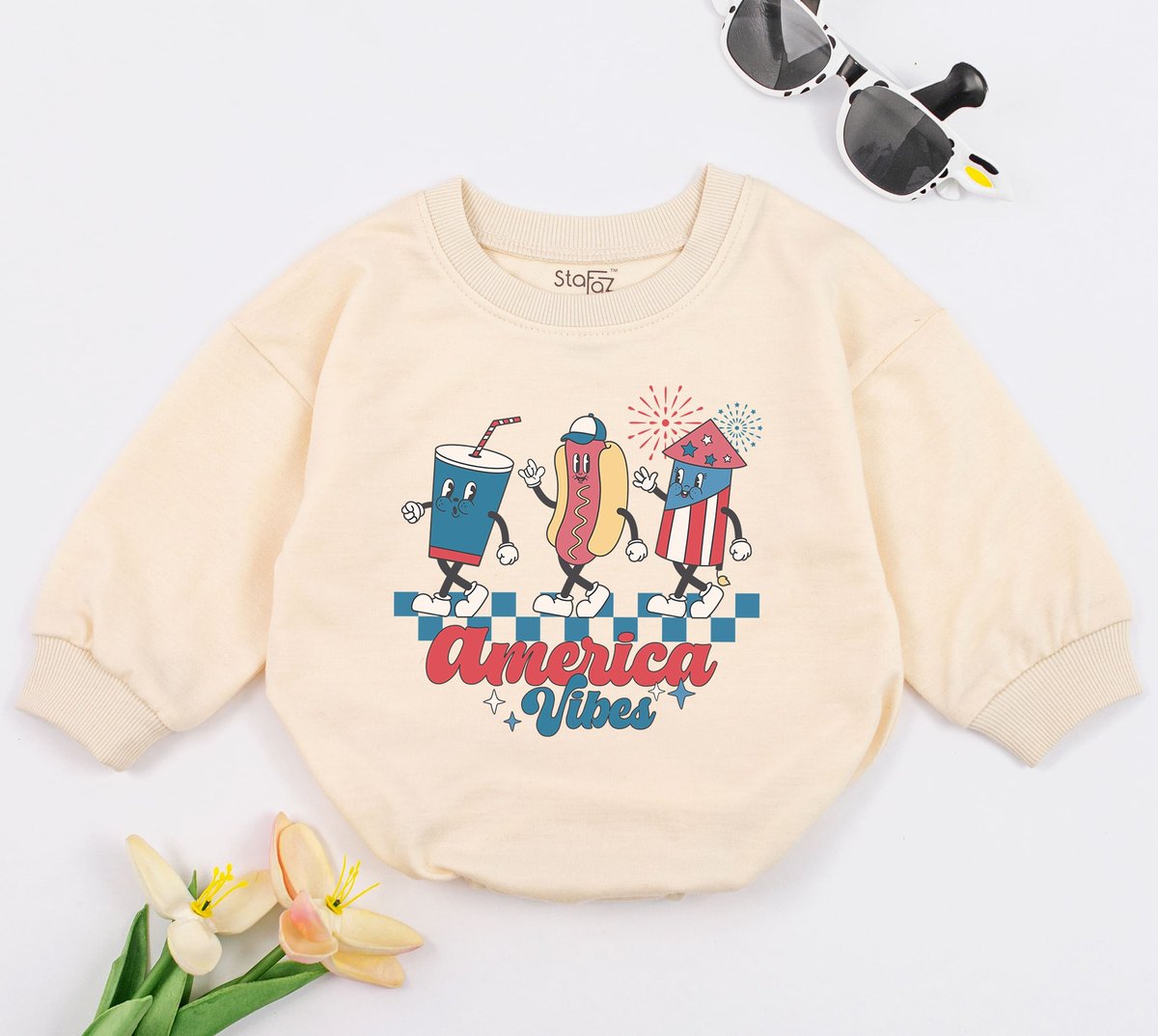 America Vibes Baby Romper Patriotic Baby Bodysuit American Baby Clothes My first 4th of July Baby Ou 169