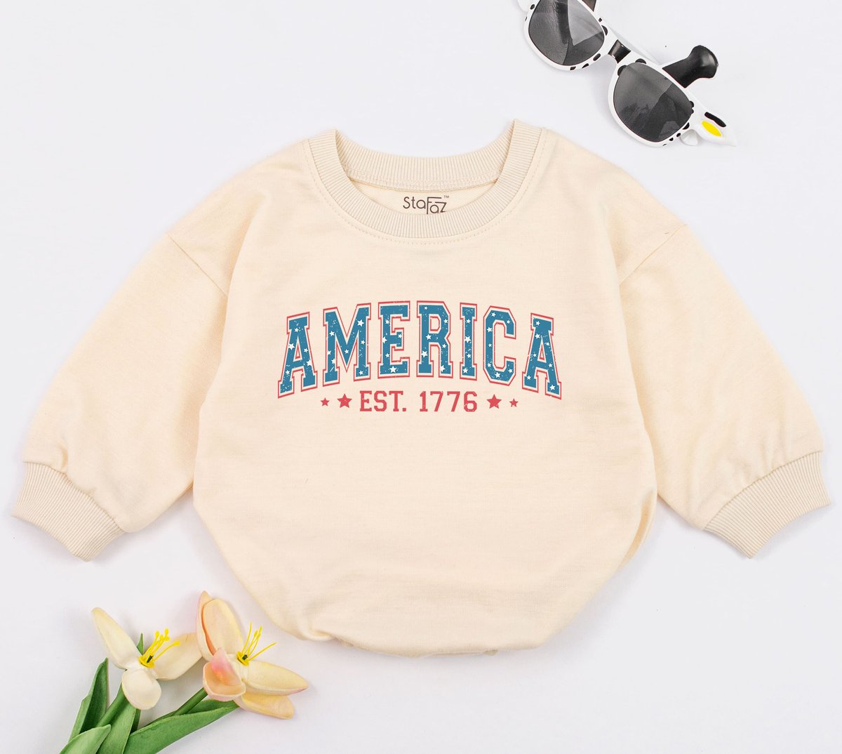 Anerica Est 1776 Baby Romper Patriotic Baby Bodysuit American Baby Clothes My first 4th of July Baby 169