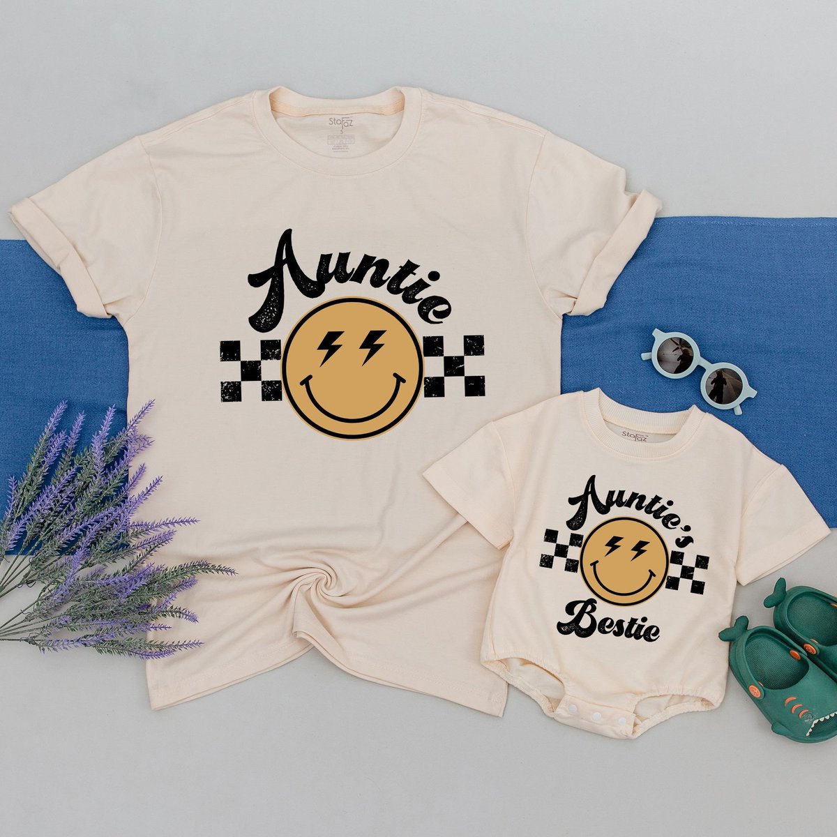 Auntie and Auntie's Bestie Shirt Baby Romper Aunt and Nephew Shirt Gift for Aunt Gift for Niece Gif 169