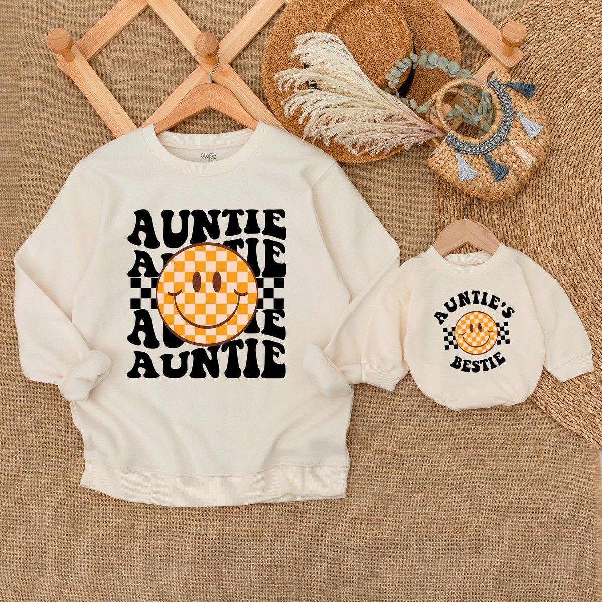 Auntie and Auntie's Bestie Sweatshirt Auntie and Me Matching Sweatshirts Nephew and Niece Shirt Mat 179