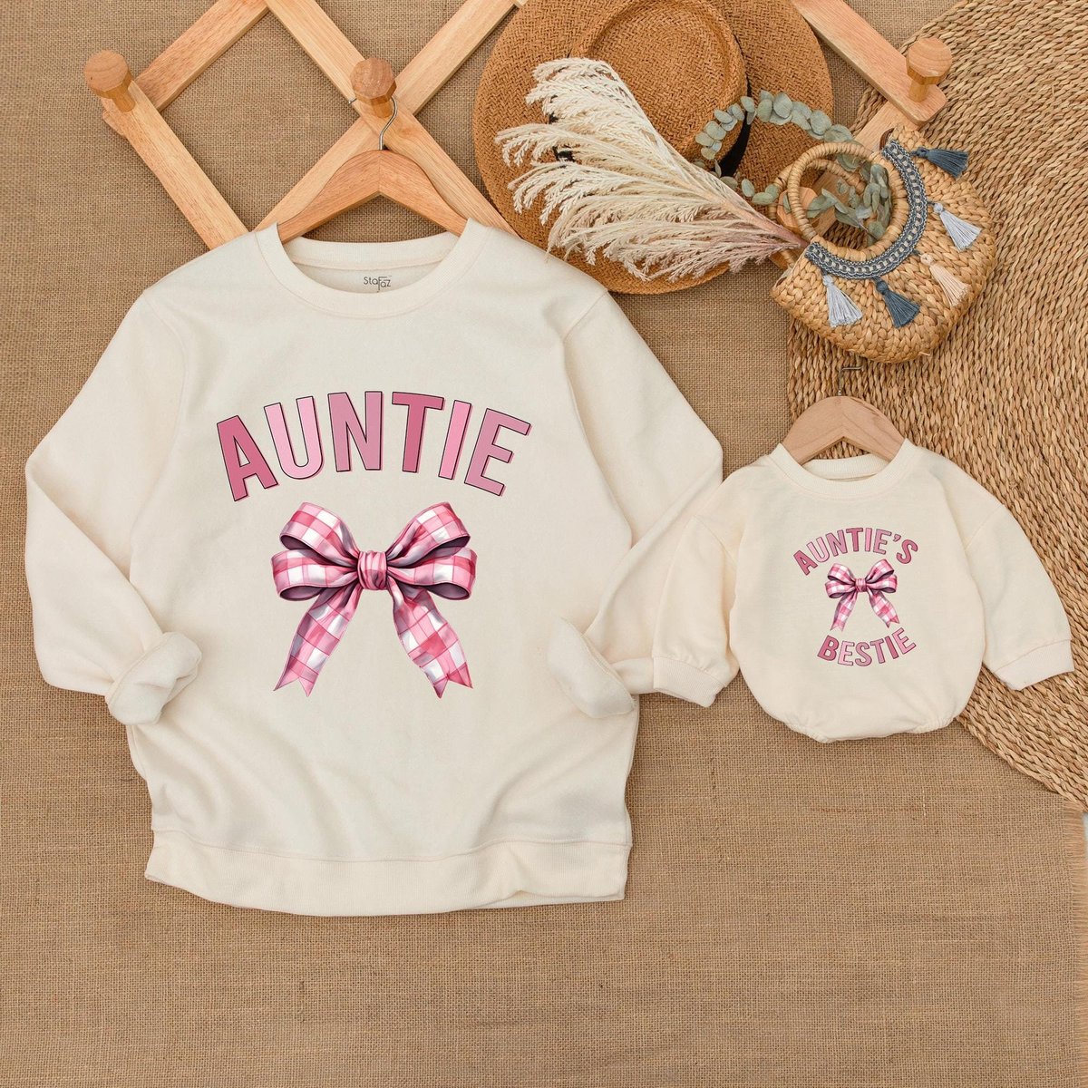 Auntie and Auntie's Bestie Sweatshirt Auntie and Me Matching Sweatshirts Nephew and Niece Shirt Mat 182