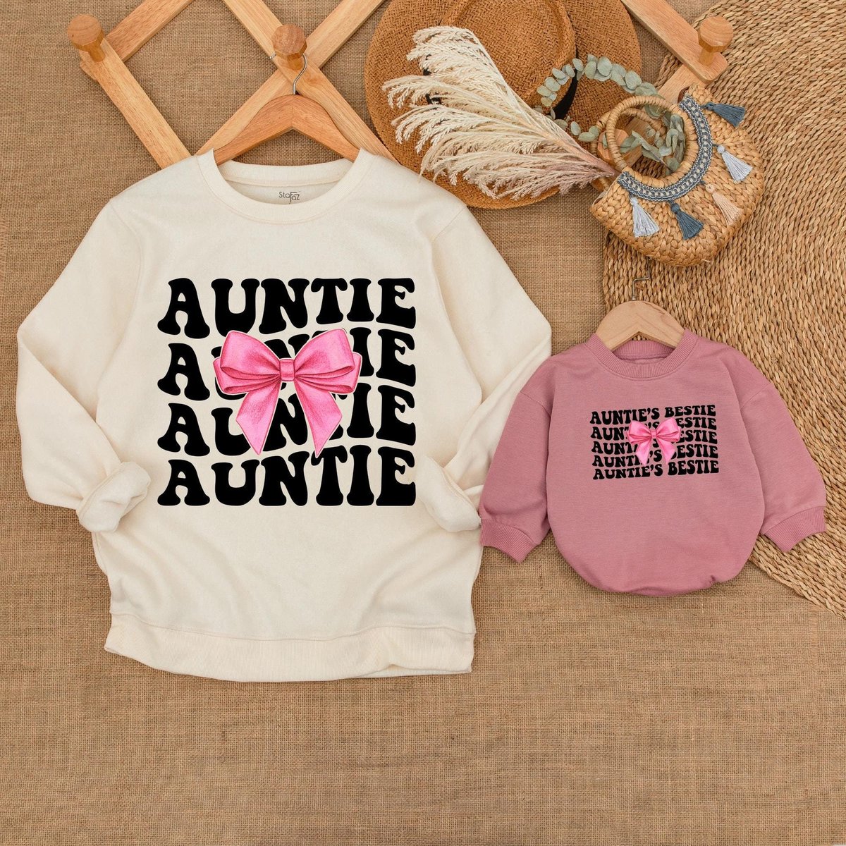 Auntie and Auntie's Bestie Sweatshirt Auntie and Me Matching Sweatshirts Nephew and Niece Shirt Mat
