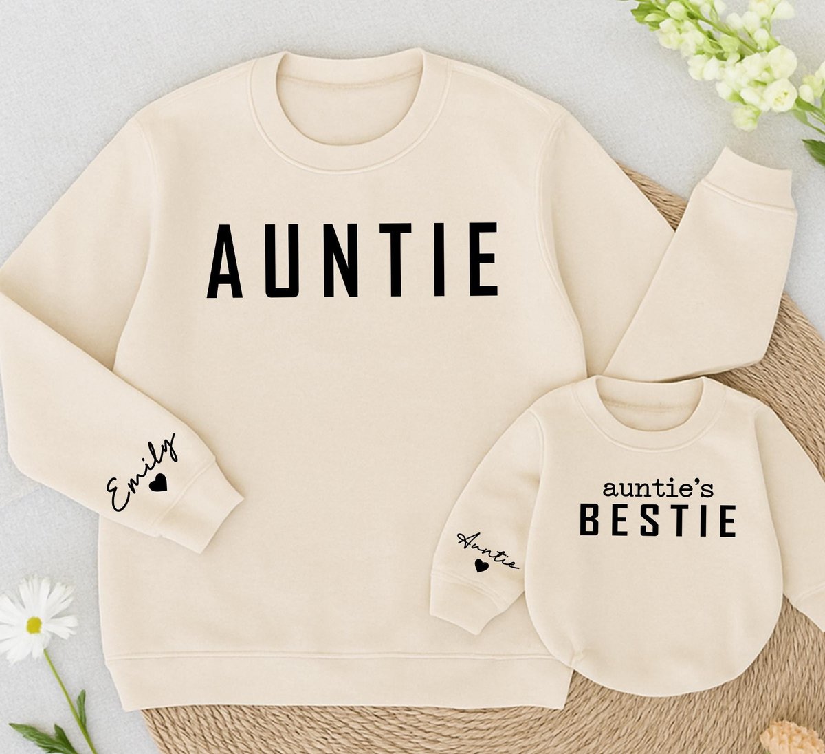Auntie and Auntie's Bestie Sweatshirts Auntie Me Sweatshirts Aunt Niece Sweatshirts Gift for Aunt A
